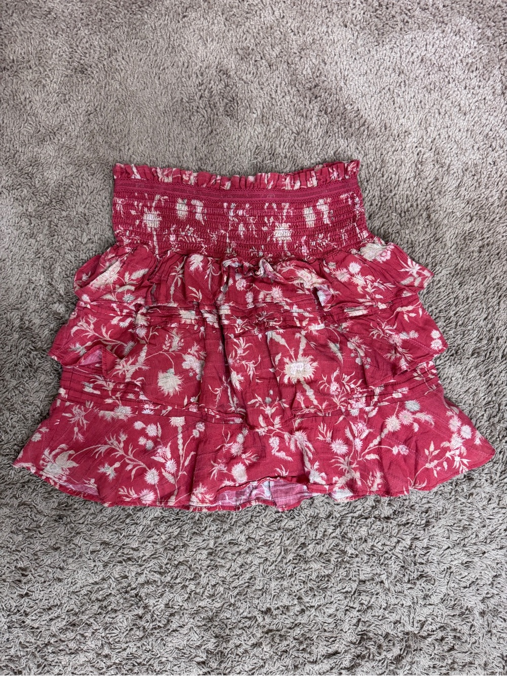 Sir the Label Aurelie Silk Blend Ruffle Mini Skirt Floral Print size 4 Romantic
